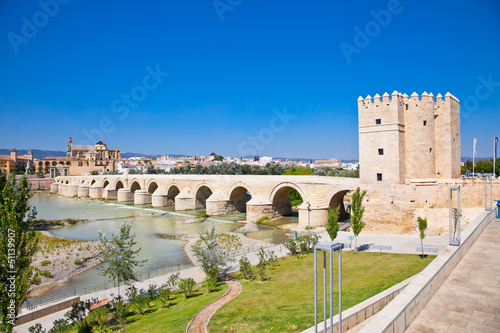 Roman Bridge, Guadalquivir River, Cordoba, Spain скачать
