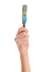 Close-up Of Hand Holding Paintbrush