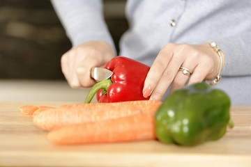 Woman preparing a meal in the kitchen