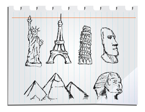 hand drawn landmarks