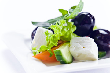 salad with cheese and black olives