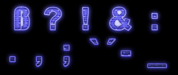 Lichtschrift, Buchstaben, Ziffern, Sonderzeichen  © mekcar