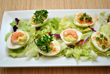 Platter of Fancy Deviled Eggs