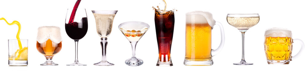 different images of alcohol isolated