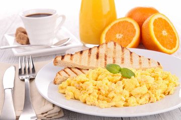 breakfast, scrambled egg