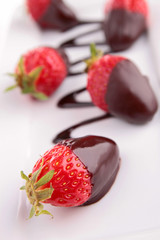 strawberry and chocolate sauce