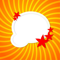 Orange background with round elements and flowers