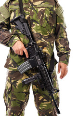 Fototapeta premium Soldier with rifle