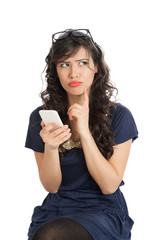 Naklejka premium Woman with mobile phone