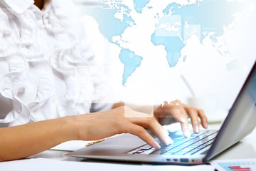 Business person working on computer
