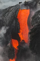Crédence de cuisine en verre imprimé Volcan Coulée de lave