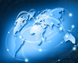 connected world with network