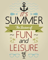 Summer Holidays and Travel Typographic Greeting Card