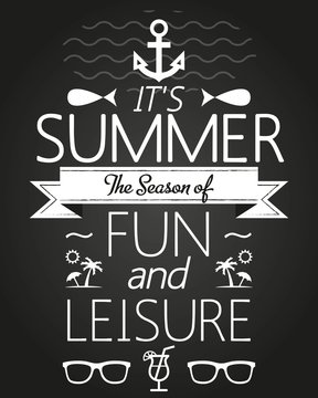 Summer Holidays and Travel Typographic Greeting Card