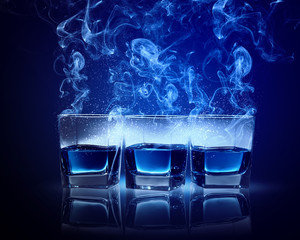 Three glasses of cocktail