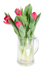 Bouquet tulips in cup