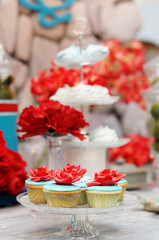 Obraz na płótnie Canvas Delicious wedding cupcakes