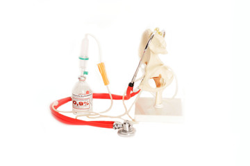 Stethoskop und Infusion