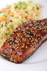 Balsamic and sesame salmon
