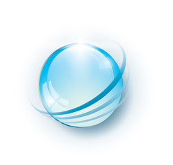 Blue glass globe