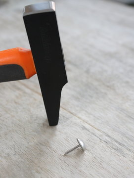 marteau plat et clou tapissier