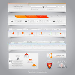 Web design navigation set. Vector