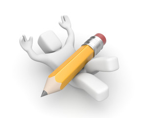 Painter with pencil