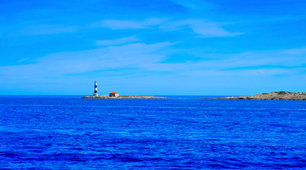 Fototapeta premium beacon in Illa Des Porcs in Formentera, Balearic Islands, Spain