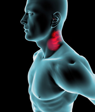 Uomo mal di gola raggi X dolore scheletro