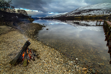 Evening shot of Lochernhead in Scotland