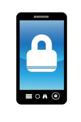 Cadenas dans un écran de téléphone mobile