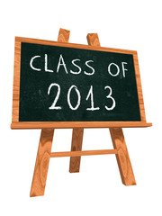 Fototapeta premium class of 2013 on easel blackboard