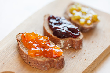 toasts with jam