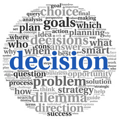 Decision concept in tag cloud