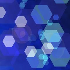 Abstract blue background with hexagons