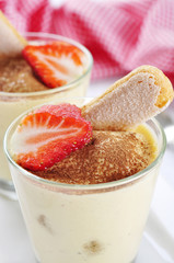 dessert tiramisu with strawberry