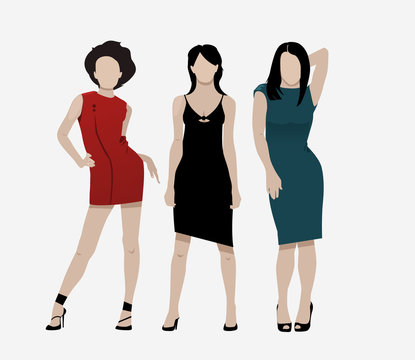 fashion women illustration set