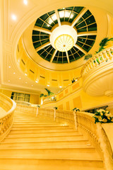 Yellow interior staircase