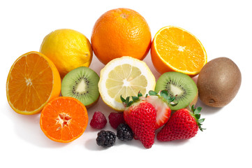 Fototapeta na wymiar fruis rich in C vitamin