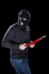 Burglar with balaclava