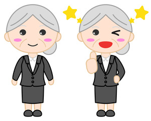 Fototapeta premium スーツ女性イラスト 笑顔
