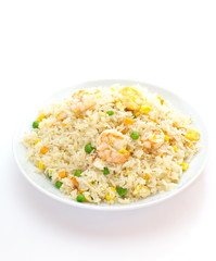 Shrimp fried rice  Part of a series of nine Asian food dishes