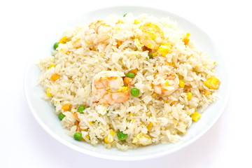 Shrimp fried rice  Part of a series of nine Asian food dishes