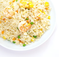 Shrimp fried rice  Part of a series of nine Asian food dishes