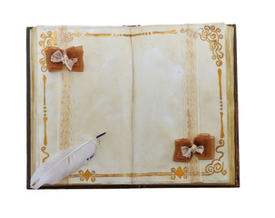 Vintage golden diary isolated