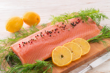 salmon grilled with dill and boiled potato