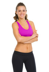 Portrait of smiling fitness young woman