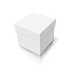 White Blank Box Isolated on white background