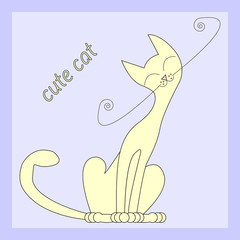 Illustration of a cute cat