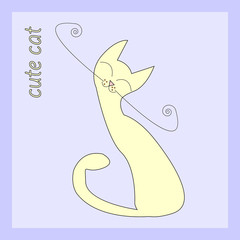 Illustration of a cute cat